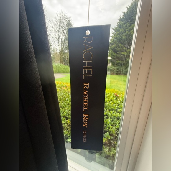 NWT RACHEL Rachel Roy Black Long Sleeve Palmer Strappy-Neck Dress - Picture 7 of 10